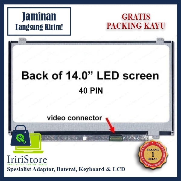 LCD LED Laptop Asus 14.0 14 Inch Slim 40 Pin