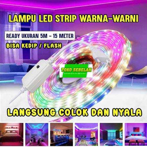 Lampu Strip Selang LED 2835 8meter-10meter/220V Outdoor RGB/LED Strip Warna-Warni / LED Strip Merah 