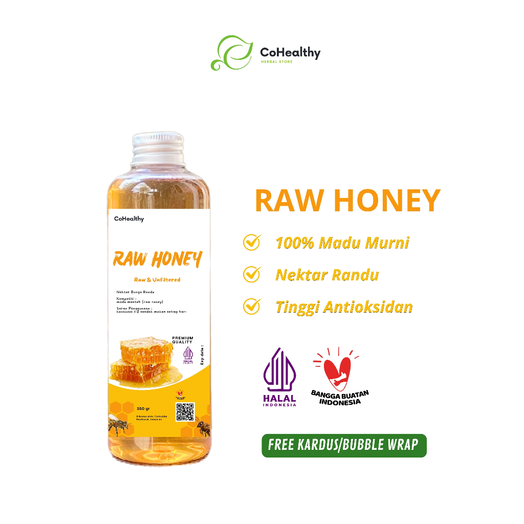 

Madu Murni Randu Pure Natural Raw Honey Premium 350gr