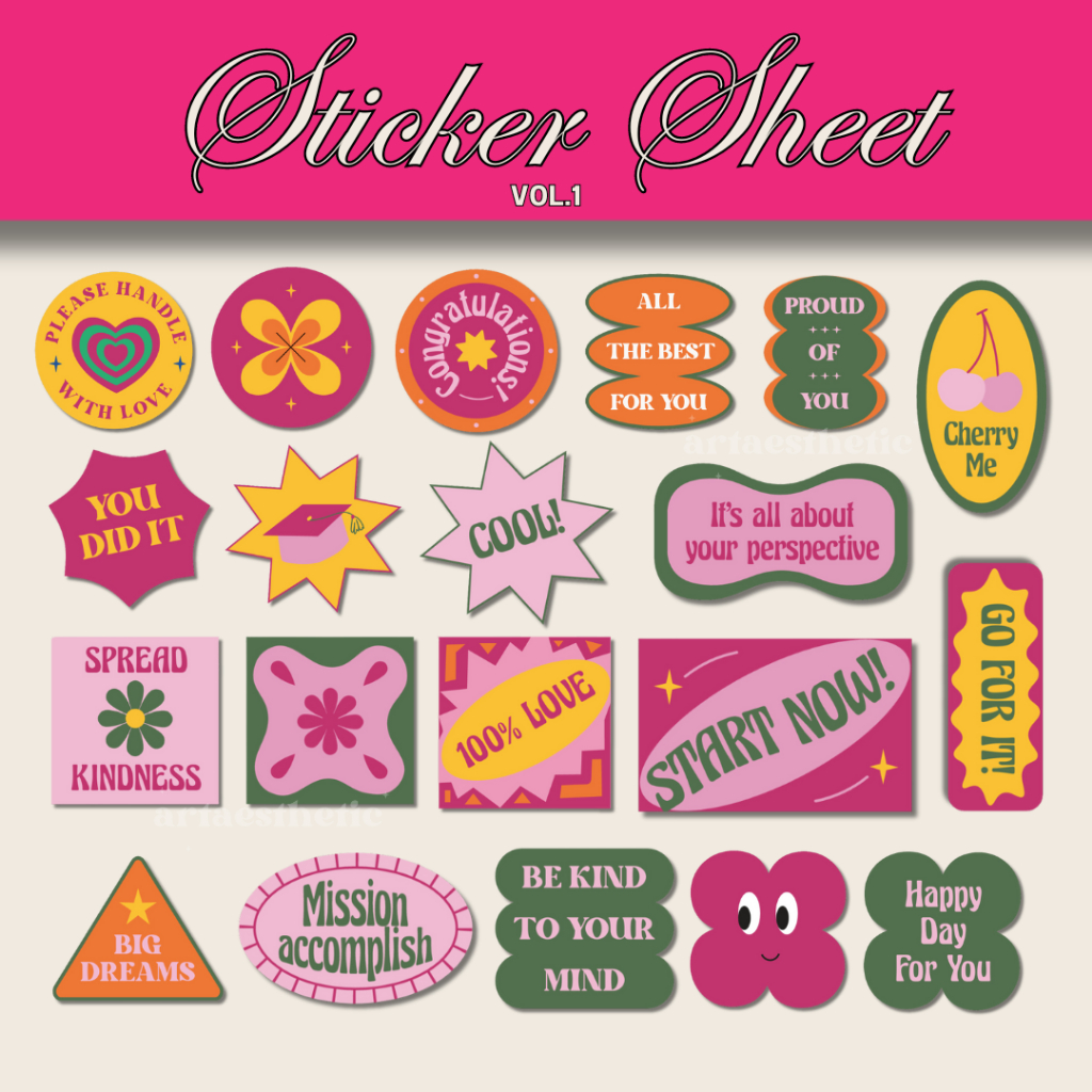 

[vol.1] Sticker Sheet | Birthday | Graduation | Anniversary | Universal by artaesthetic
