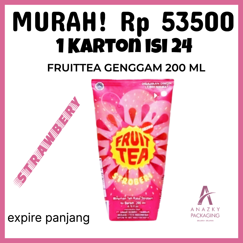 

Fruit Tea Genggam Sosro 200ml 1 Dus STRAWBERRY(isi 24 pcs)