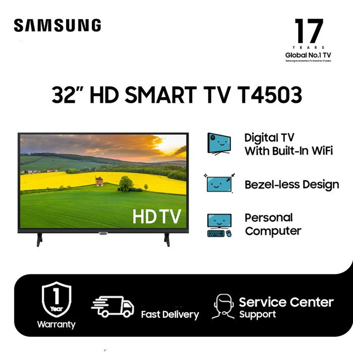 NEW SAMSUNG 32T4503 32 INCH HD SMART TV 32 T4503 32T4503AKXXD