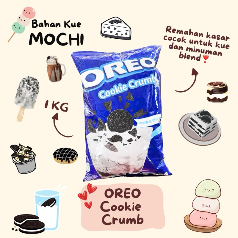 

Oreo Cookie Crumb 1 KG / Remahan Biskuit Oreo 1 KG