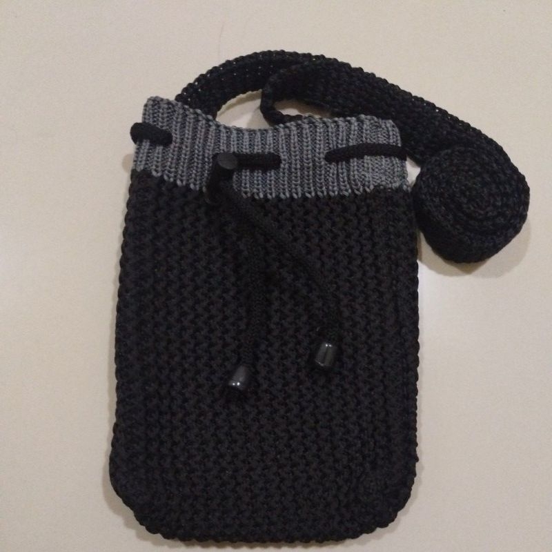 Tas Rajut selempang HP polos /tas rajut /Slingbag