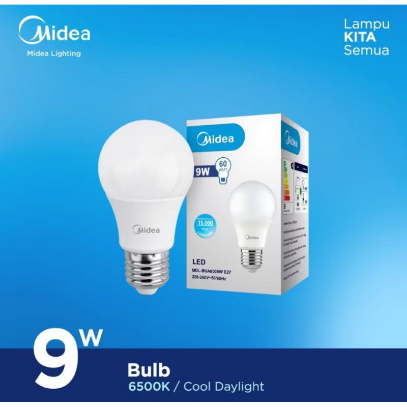 Midea Lampu LED Bulb 9Watt 4000K Natural White