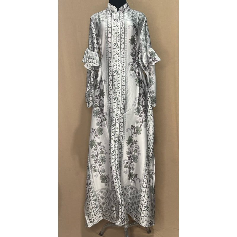 gamis tifya motif bunga bahan armani silk premium/gamis cantik