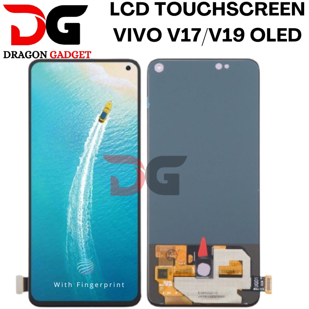 Lcd touchscreen Vivo V19 V17 Oled fingerprint fungsi black fullset original 100%