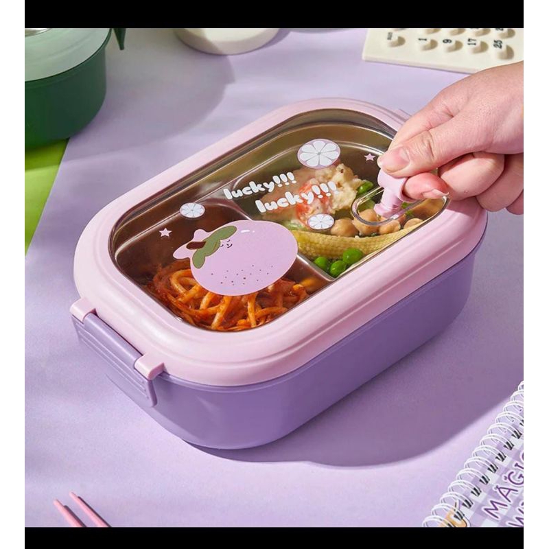 A1 Kotak Bekal Sekolah Kotak Bekal Kerja Sekat Dalam Kotak Bekal Stainless Lunch Box Lucu Kotak Nasi