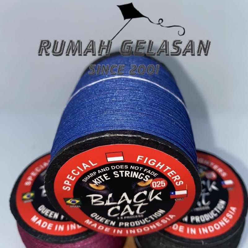 Senar gelasan layang layang spesial turnamen black cat
