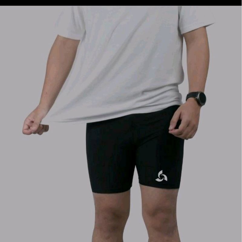 Man (3 pcs)shot sot short pants Stretch leging legging lejing sablon olahraga dewasa pria wanita cel