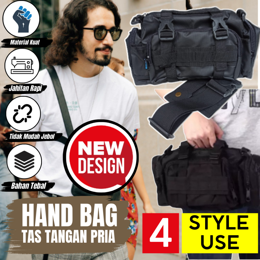 Tas Mini Travel Pria 4 Model Use Style Tactical Slempang Pinggang Waist Bag Jinjing