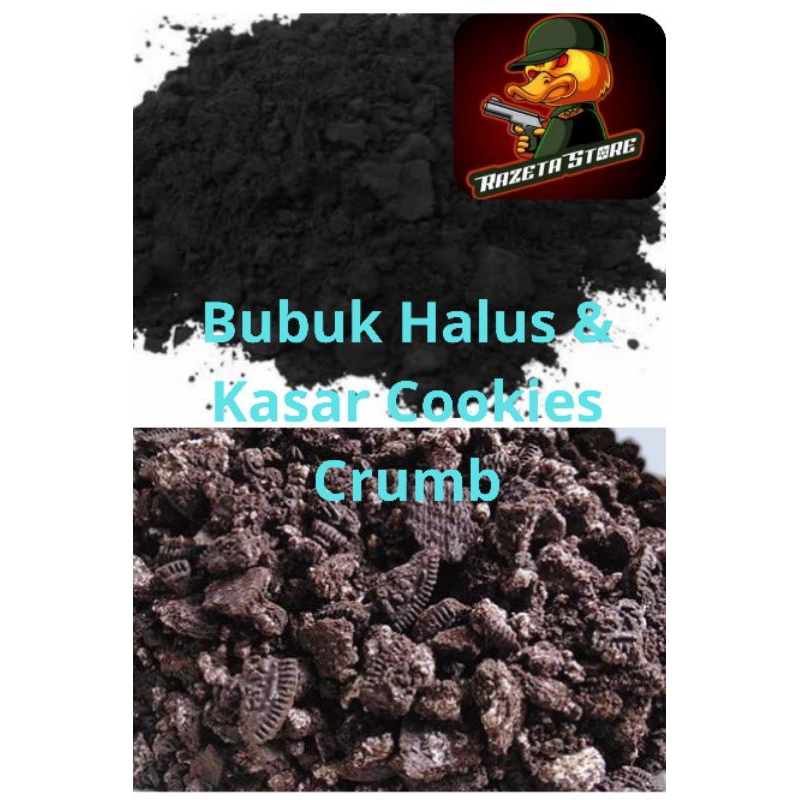 

Black Cookies Crumb Biscuit PREMIUM Var. Kasar dan Halus