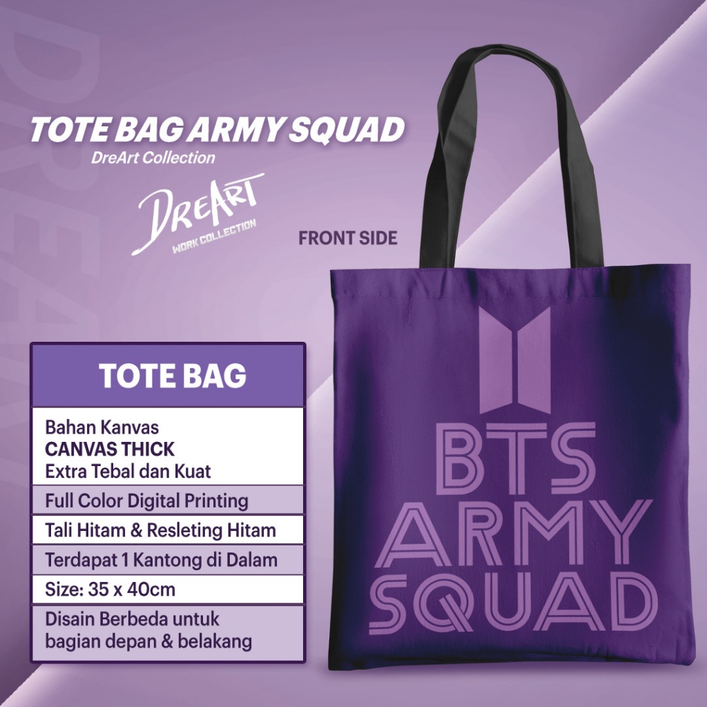 ToteBag BTS ARMY SQUAD totebag kanvas premium