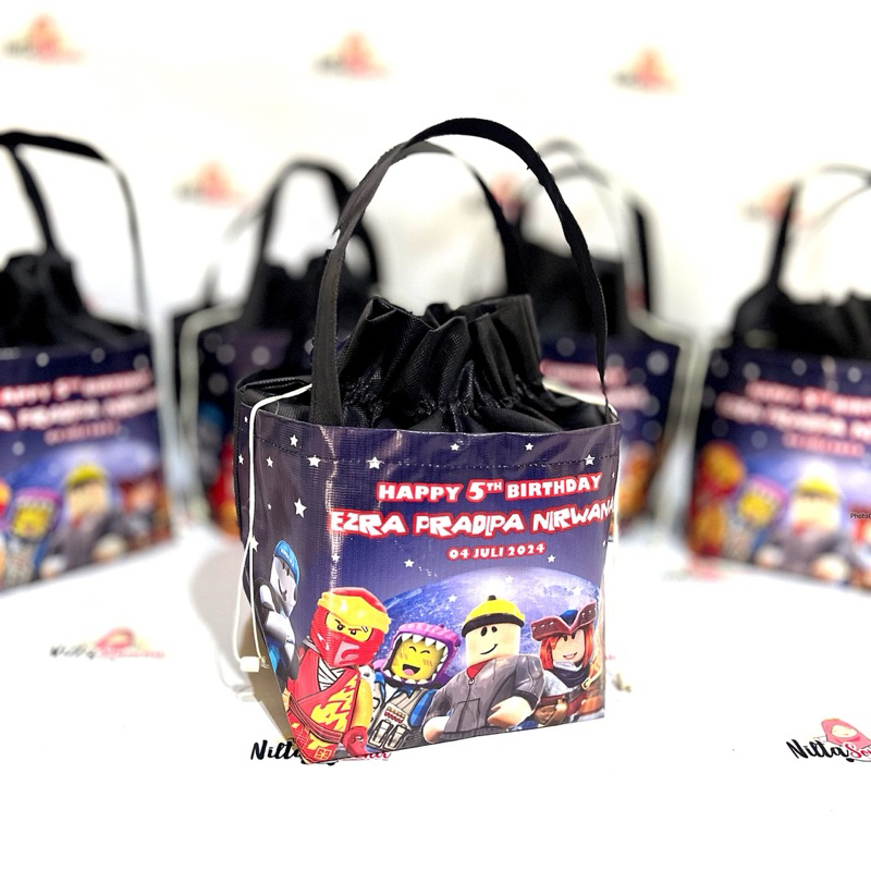 Tas Serut Terbaru Souvenir Ulang Tahun Anak Viral Tas Ultah Custom Gambar Roblox