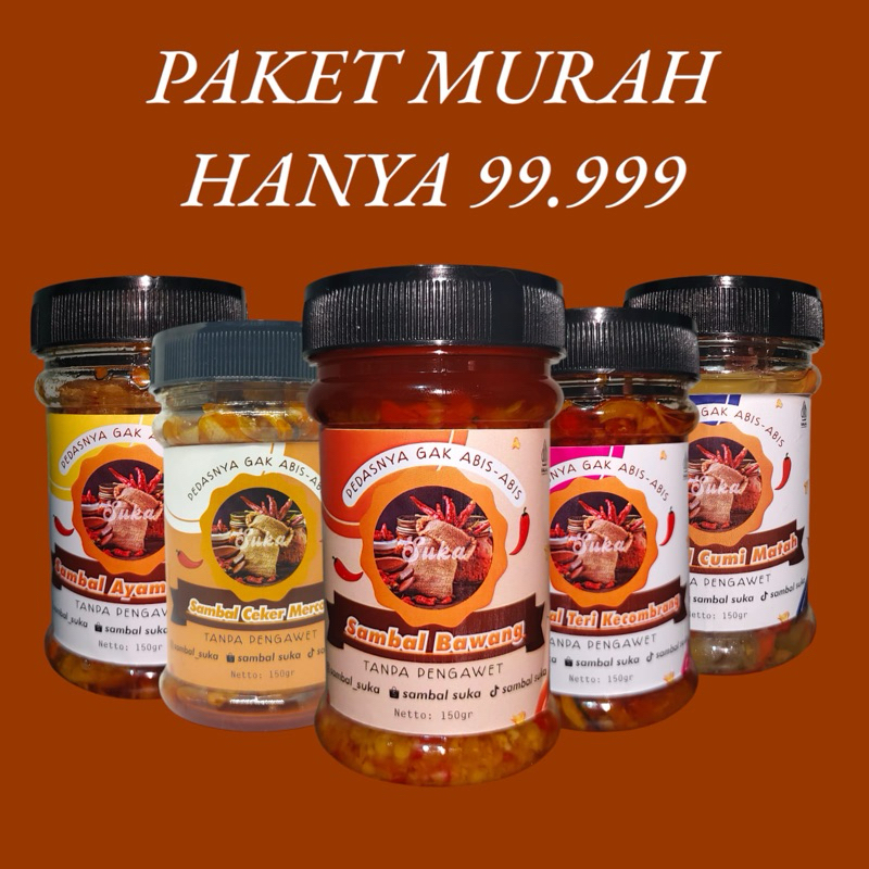 

Paket Murah Sambal Pedas 5 Botol Hanya 99k