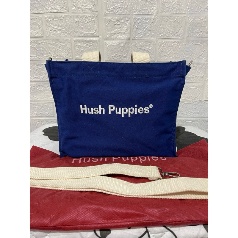 Tas HUSH PUPPIES Canvas Tote Bag L in Blue (PRELOVED)