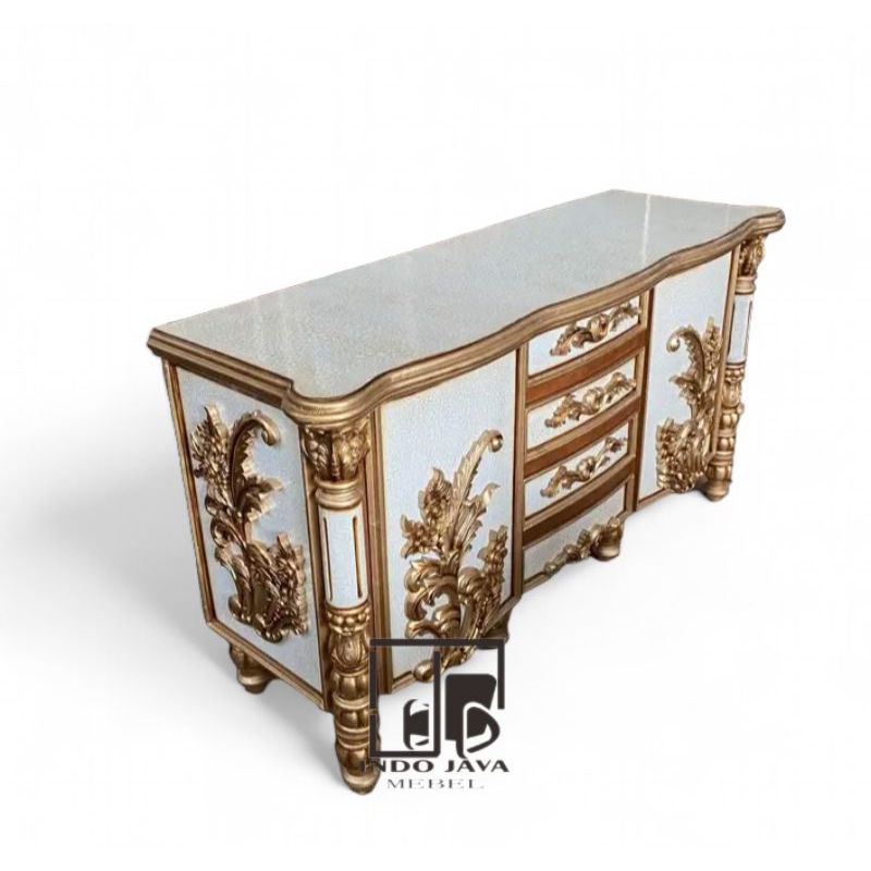 CLARA - Bufet Ukiran Kayu Jati Jepara - Bufet Kian Santang - Bufet Ukian Marmer - Bufet TV Ukiran Je