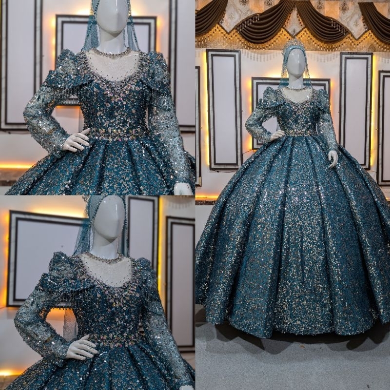 gaun pengantin / gaun pengantin modern mewah / gaun pengantin terbaru