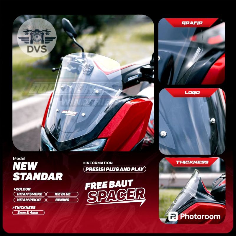 WINDSHIELD NMAX BARU MODEL STANDART 2020/2021/2022/2023. VISOR NMAX NEW TEBAL