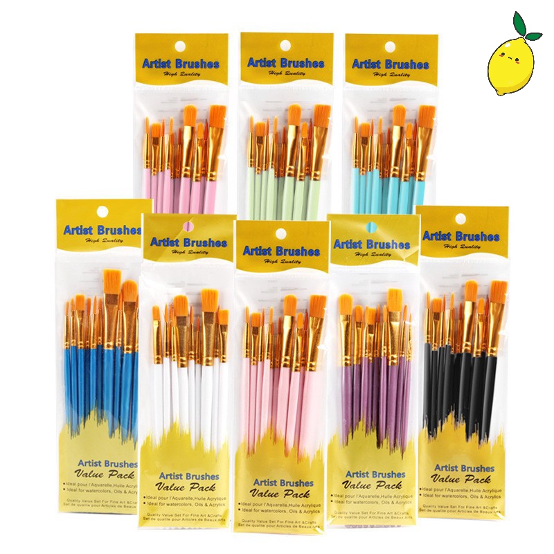 Kuas Lukis Set 10 pcs/ Kuas Gambar AK-10