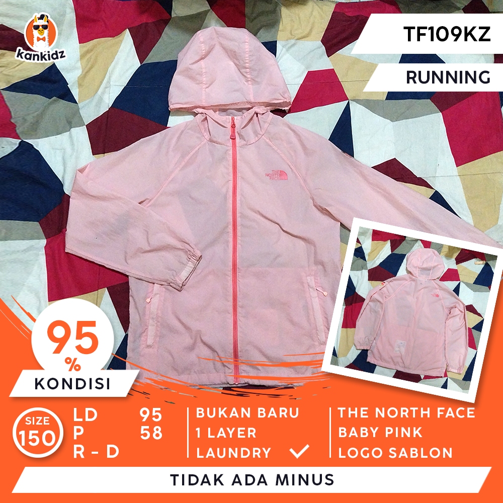 SIAP PAKAI | Jaket Running TNF | Baby Pink Size 150