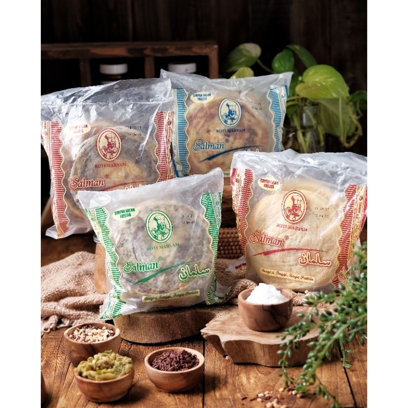 

Roti Maryam Frozen Salman - Original, Coklat, Cokelat Kacang, Daging - Halal, Lembut, Praktis