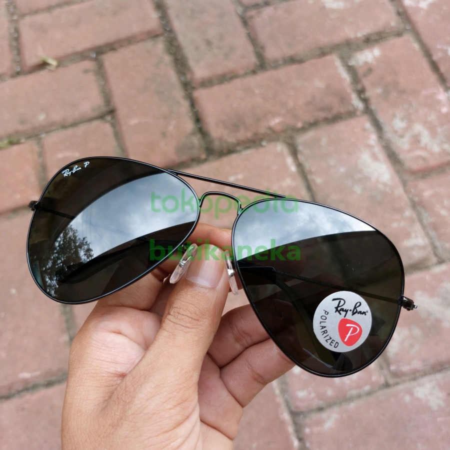 Rayban Aviator Rb3026 Polarized Full Black Original