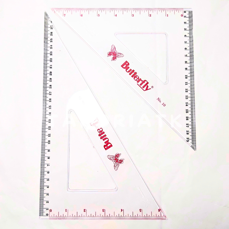 

FREE BUBBLE WRAP + DUS 1 set isi 2 Penggaris Mistar Segitiga Butterfly no. 10 / Penggaris Siku