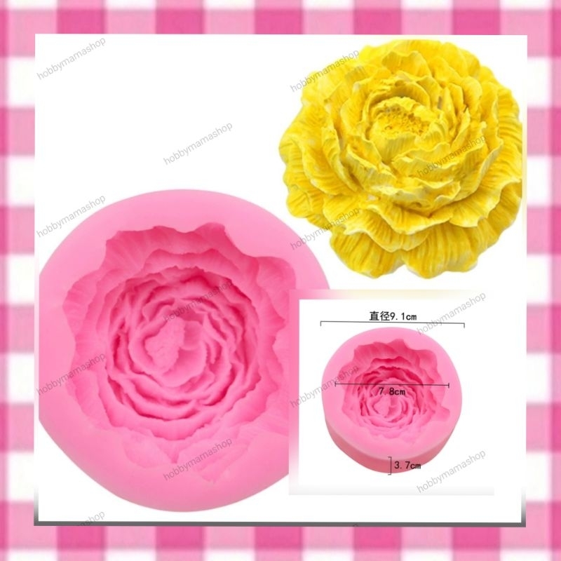 cetakan silikon Mawar Besar 3 dimensi satuan