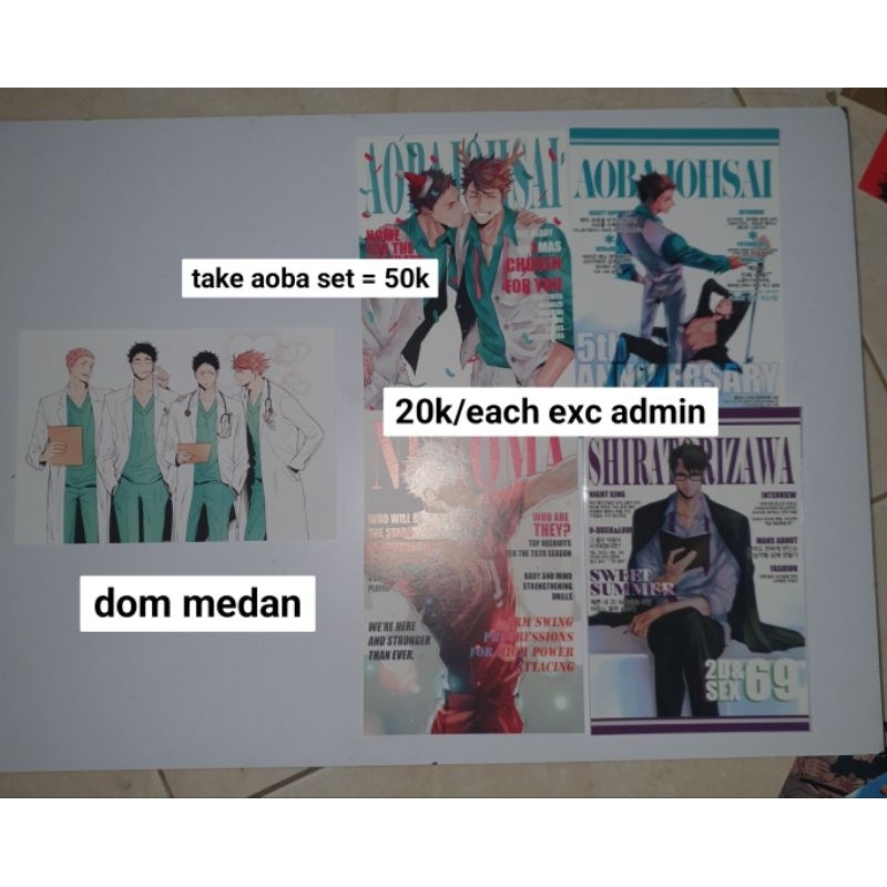 wts umma haikyuu postcard set aoba - ushijima - kuroo