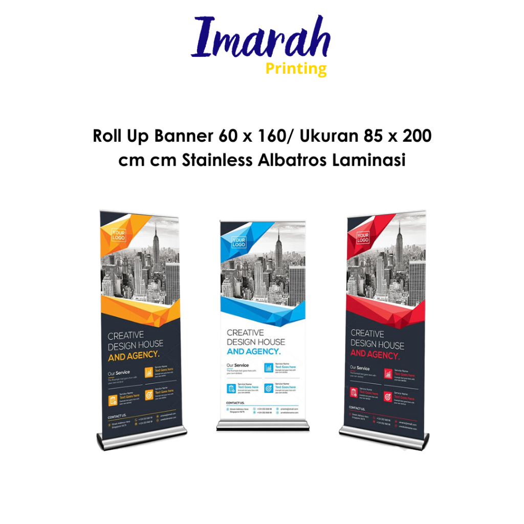 JELAJAH KARYA - Roll Up Banner 60 x 160/ Ukuran 80 x 200 cm cm Stainless Albatros Laminasi
