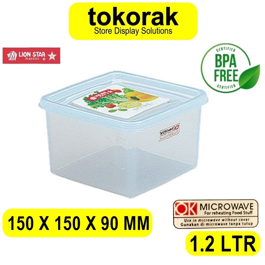 SEALWARE SEGI NATURAL B47 PT3 LION STAR B 47 PT 3 KOTAK MAKAN PLASTIK 1200 ML TOPLES PENYIMPANAN MAK