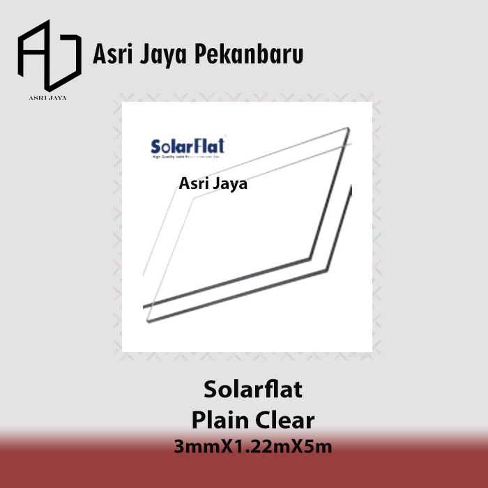 Solarflat Plain Clear Tebal 3mm Lebar 1.22m Panjang 5m