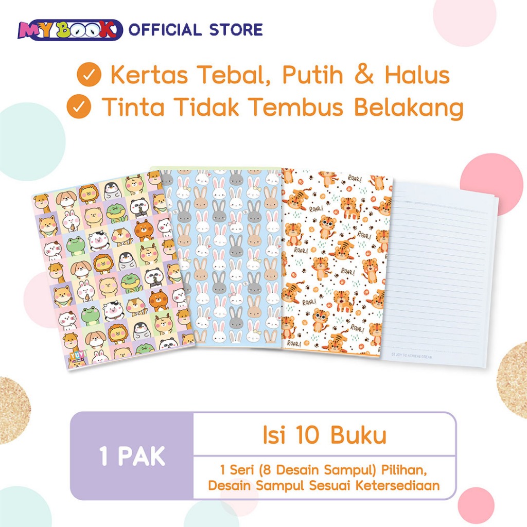 

[Whispers] My Book Yuvi Buku Tulis Cute 58 Lembar - 10 Buku