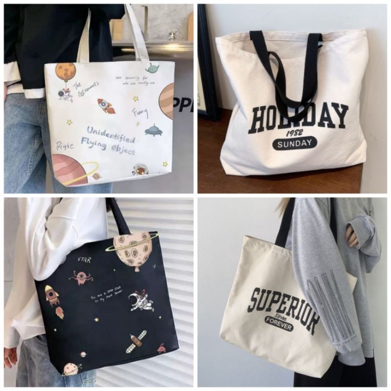 Tote Bag Canvas Varian Sablon Murah