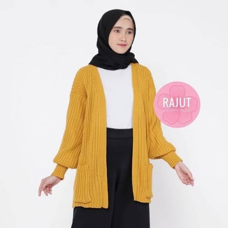 Cardigan Rajut - Outer Rajut - Jaket Rajut Wanita Cewek Model Terkini Motif