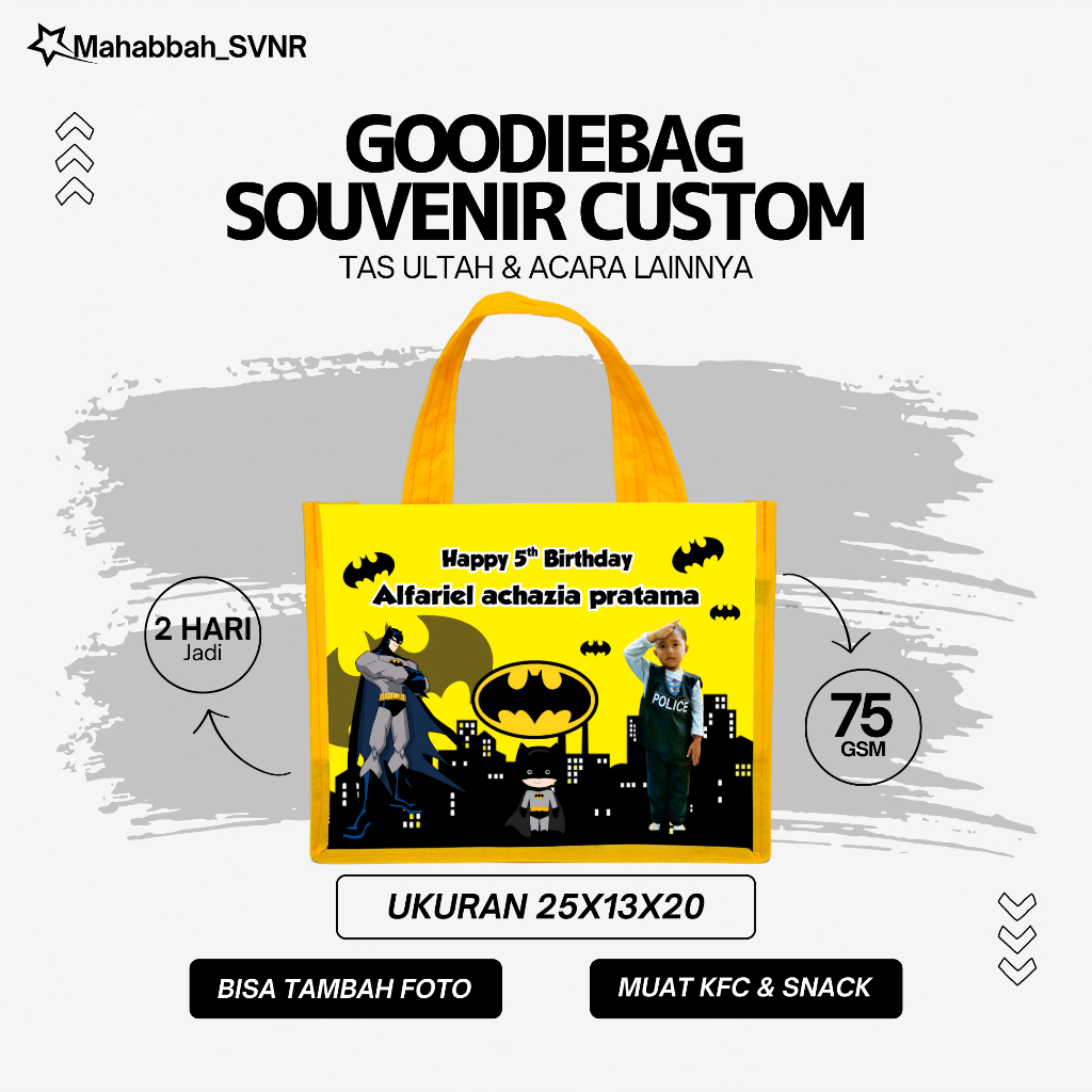 

Tas Ultah Batman / Tas Ulang Tahun /Tas Ultah Souvenir (Landscape) Muat KFC