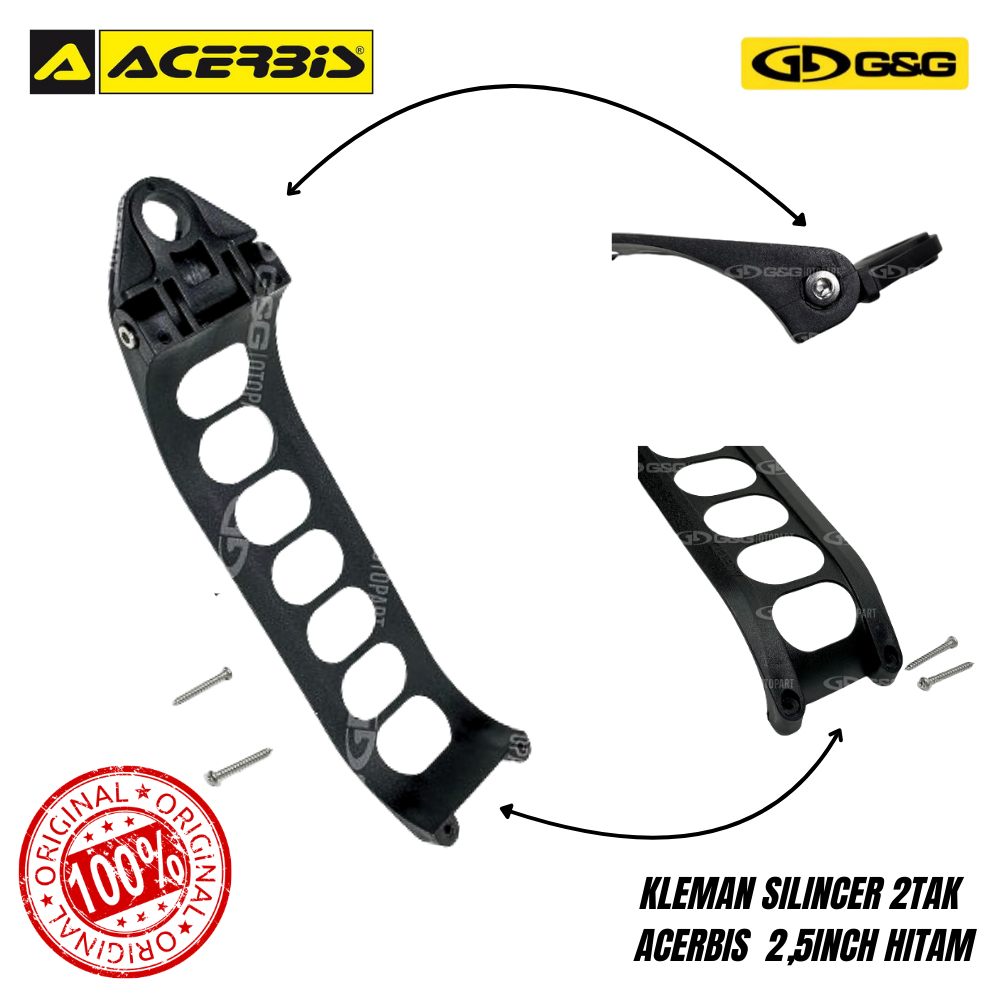 Kleman Silincer 2Tak Acerbis Klem Knalpot Breket Knalpot Acerbis 2,5inch Hitam