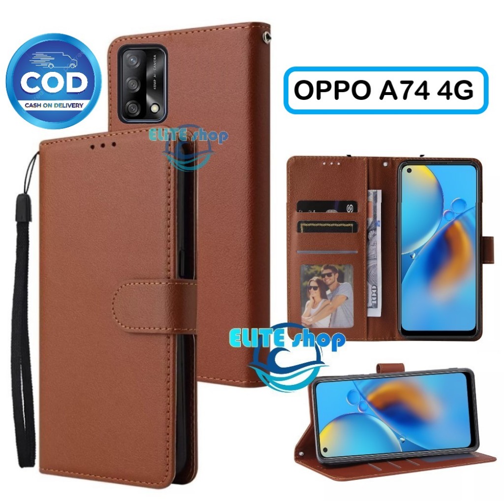 Flip Case OPPO A74 4G Case Wallet Kulit Casing Dompet Case Wallet Leather Flip Case OPPO A74 4G Casi