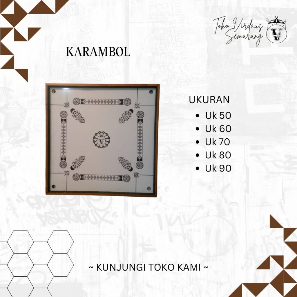 Meja Karambol + Kristal dan Koin Karambol...Kualitas Premium Dengan Berbagai Ukuran