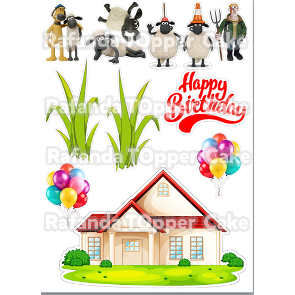 Topper kue ulang tahun shaun the sheep