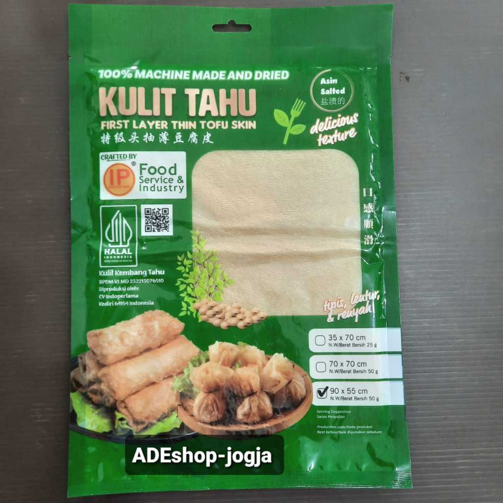 

kulit kembang tahu IP dimsum first layer thin tofu skin indopertama 90 x 55