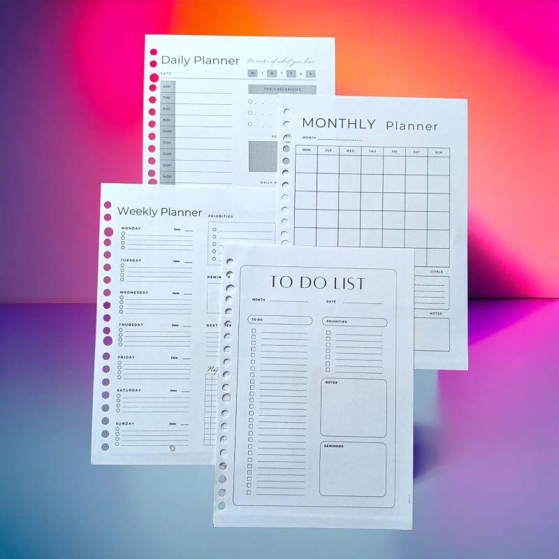 

LOOSE LEAF DAILY PLANNER A5 / KERTAS BINDER /ISI BINDER A5
