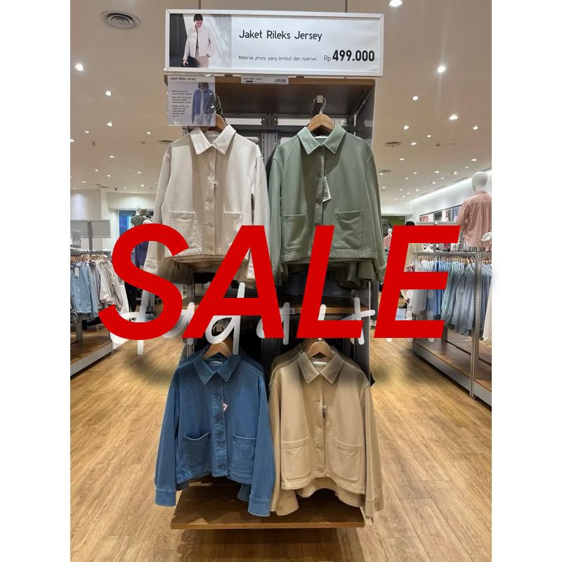 SALE Jaket Rileks Jersey WOMEN UNIQLO