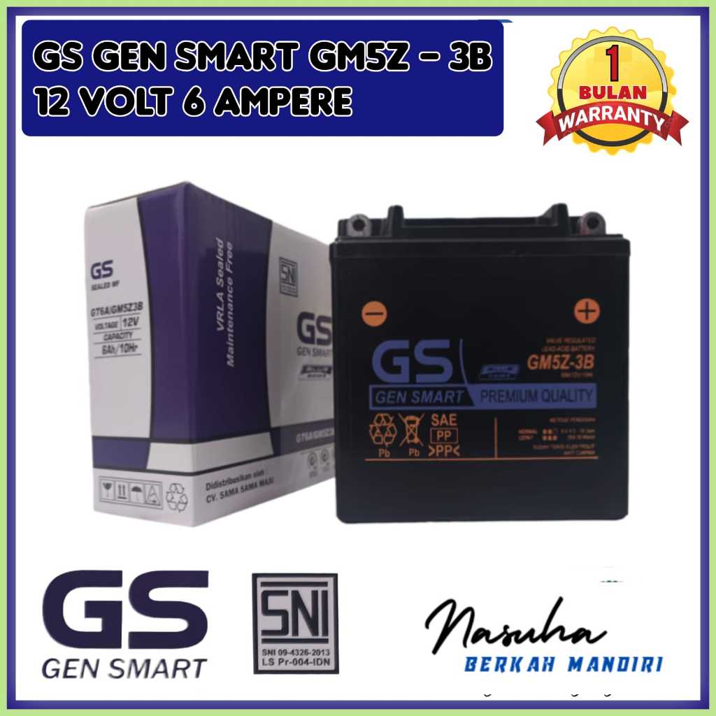 Aki Motor Yamaha FIZ R GS Gen Smart GM5 3B Aki Kering Langsung Pasang