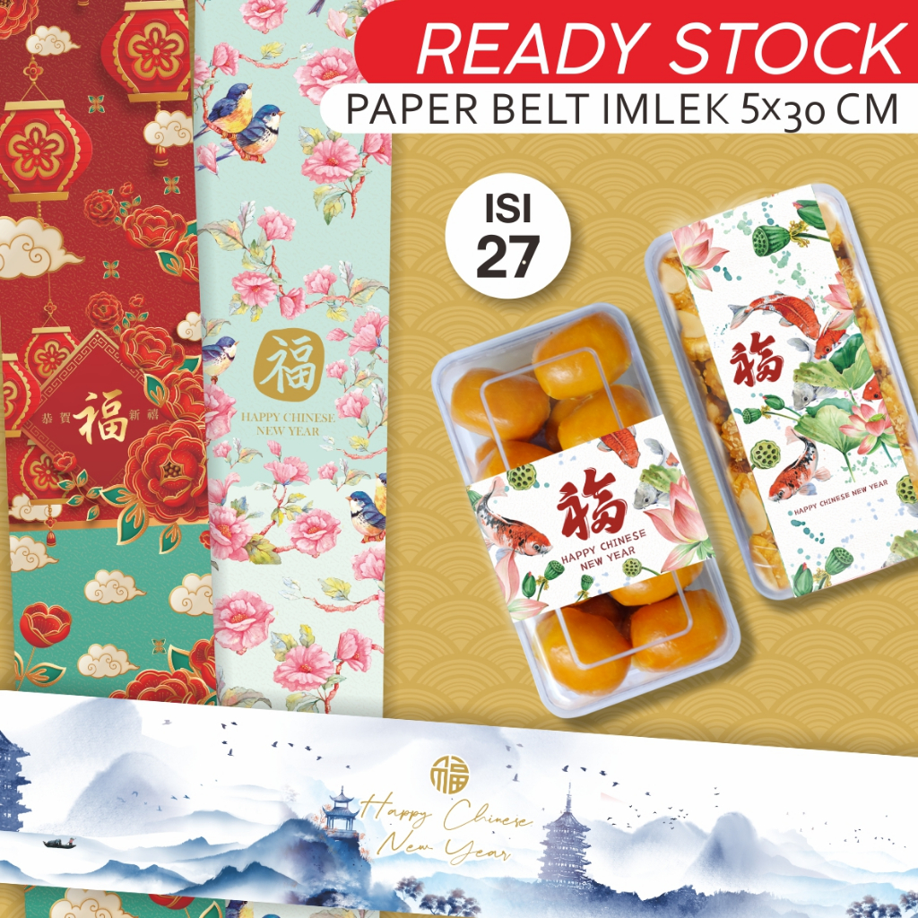 

READYSTOCK Paper Belt Chinese New Year | Label Imlek Sincia Rabbit Dus Hampers 5x30cm