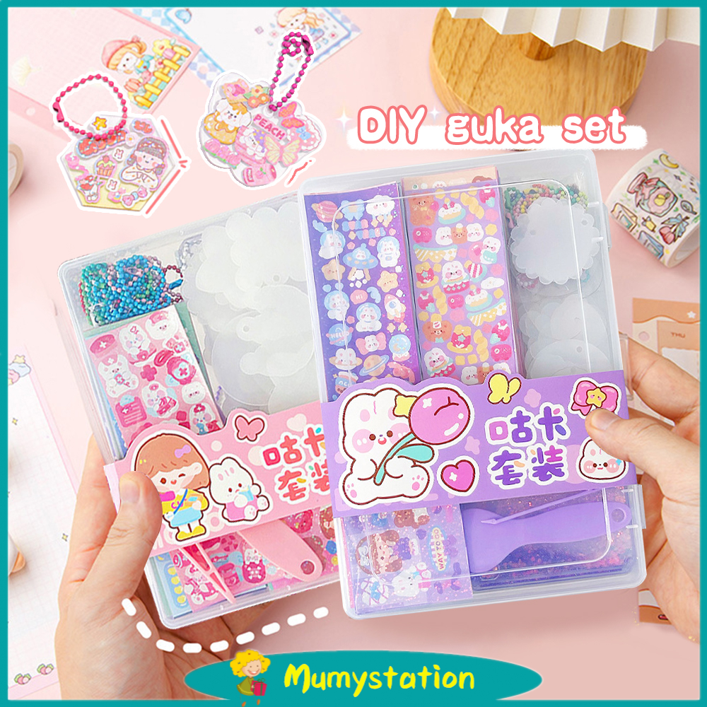 

Mumystation diy guka set mainan gantungan kunci akrilik diy gooka Keychain kotak