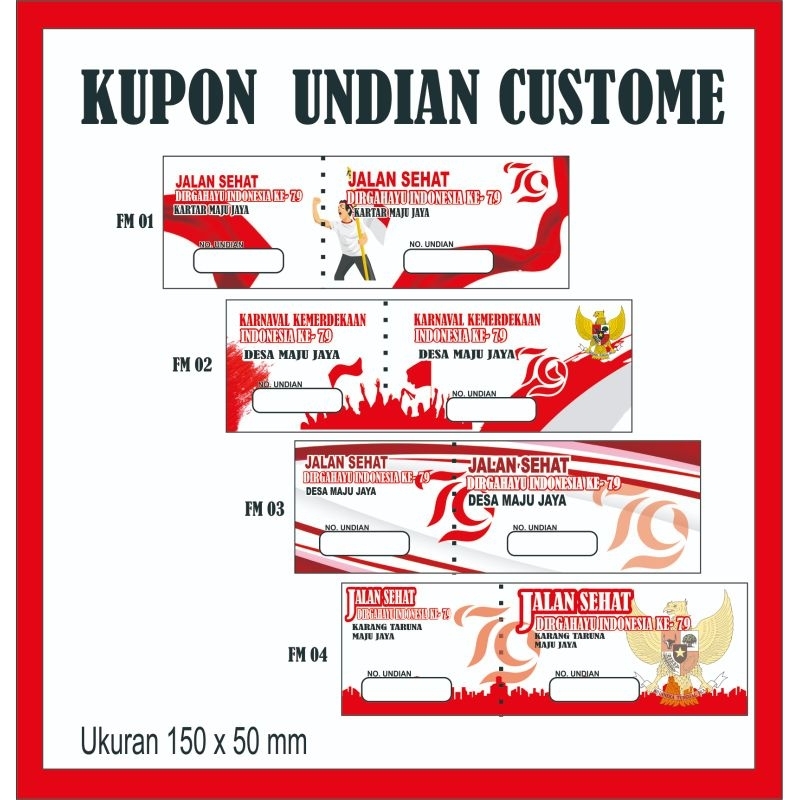 Cetak kupon undian / kupon jalan sehat / karcis