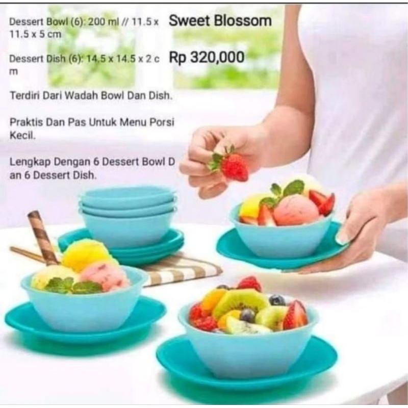 sweet blossom tupperware ecer (1 bowl dan 1 piring)