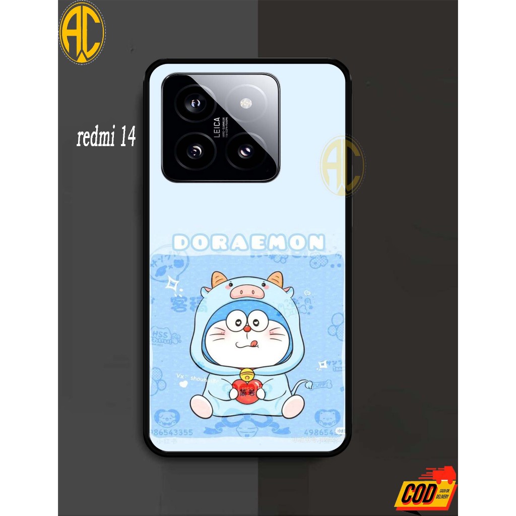 case xiaomi redmi note 14 // case (doraemon) softcase hp-case hp-casing hp-silikon-softcase glas kac